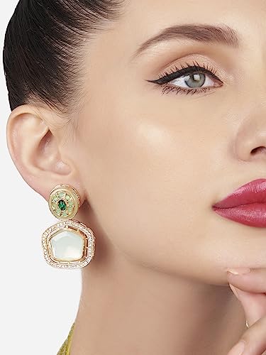 Stones & Austrian Diamond Drop Earring
