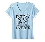Photo Gallery donna book dragon fantasy era reader book club bookish books lover maglietta con collo a v Photo Gallery donna book dragon fantasy era reader book club bookish books lover maglietta con collo a v