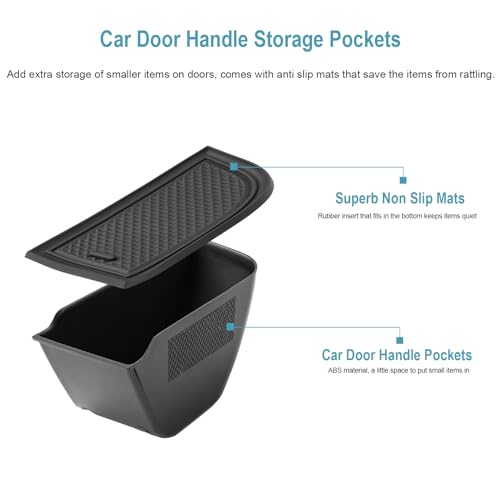 CDEFG 2PCS 2024 2025 Defender 130 110 90 Center Console Side Door Storage Box Handle Pocket Trash Container for 2020-2024 2025 Land Rover Defender 130 110 90 Accessory Front Row Driver Passenger Doors