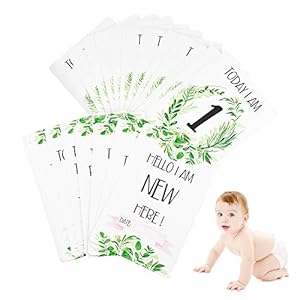 Inntek Baby Kaart, Baby Mijlpaal, Baby Moment Kaart, Baby Register 10.16×15.24CM Baby-Fotokaarten – Pasgeboren Foto