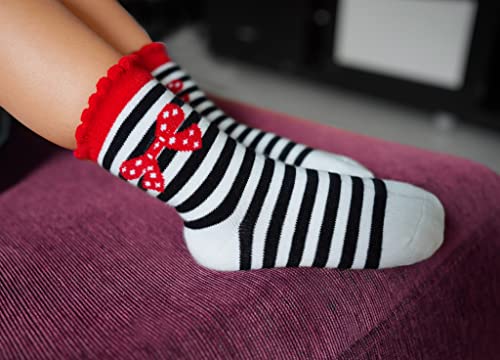 image for RATIVE Non Skid Anti Slip Cotton Dress Crew Socks With Grips For Baby 