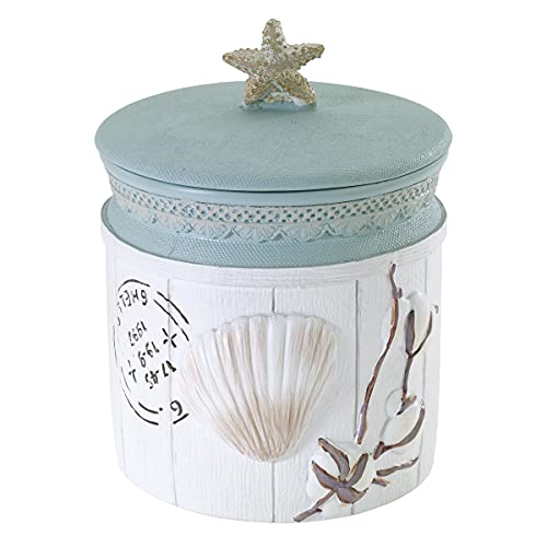 Avanti Linens - Covered Jar, Countertop Organizer, Farmhouse Chic Home Decor (Farmhouse Shell Collection)