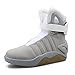Back to The Future Shoes Retour vers Le Futur Chaussures 2 Baskets de Mode Hommes Chaussures LED Tissu LED Clignotant High Top Light Up Chaussures de Sport Hommes Garçons(Grey,45)