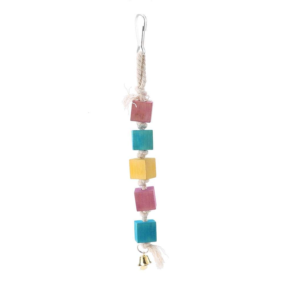 6 Pcs giocattoli pappagallo di uccelli, Parrocchetto Bird Toys Perches Altalena appesa giocattoli con perline di legno colorate Bells Sepak Takraw per pappagalli