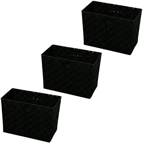 アイリスオーヤマ バスケット 深型 3個セット ブラック 幅38×奥行26×高さ26㎝ CBK-38D