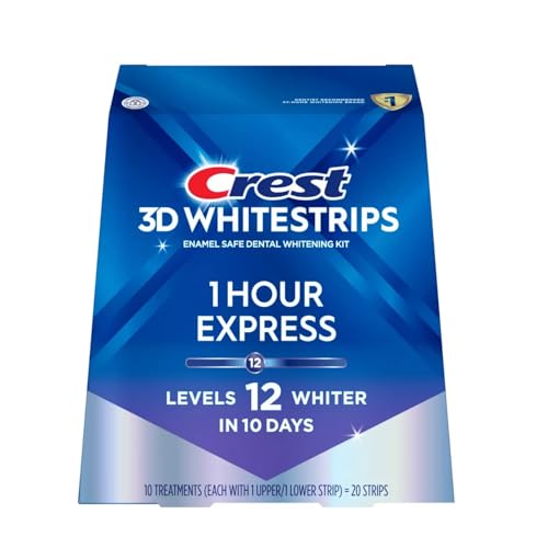 Crest 3D Whitestrips, 1 Hour Express, Teeth Whitening Strip Kit,