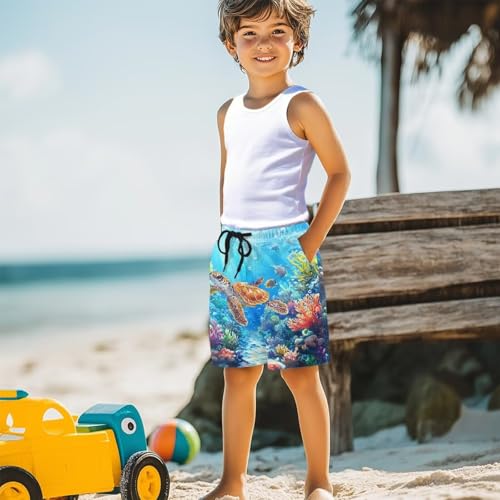 TOADDITDO Boys Swim Trunks Big Kids Breathable Bathing Suit Swimwear Shorts with Pockets4