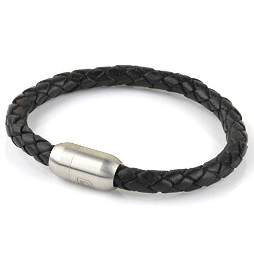 Dowling Brothers Single Wrap Black Genuine Leather Cuff Bracelet