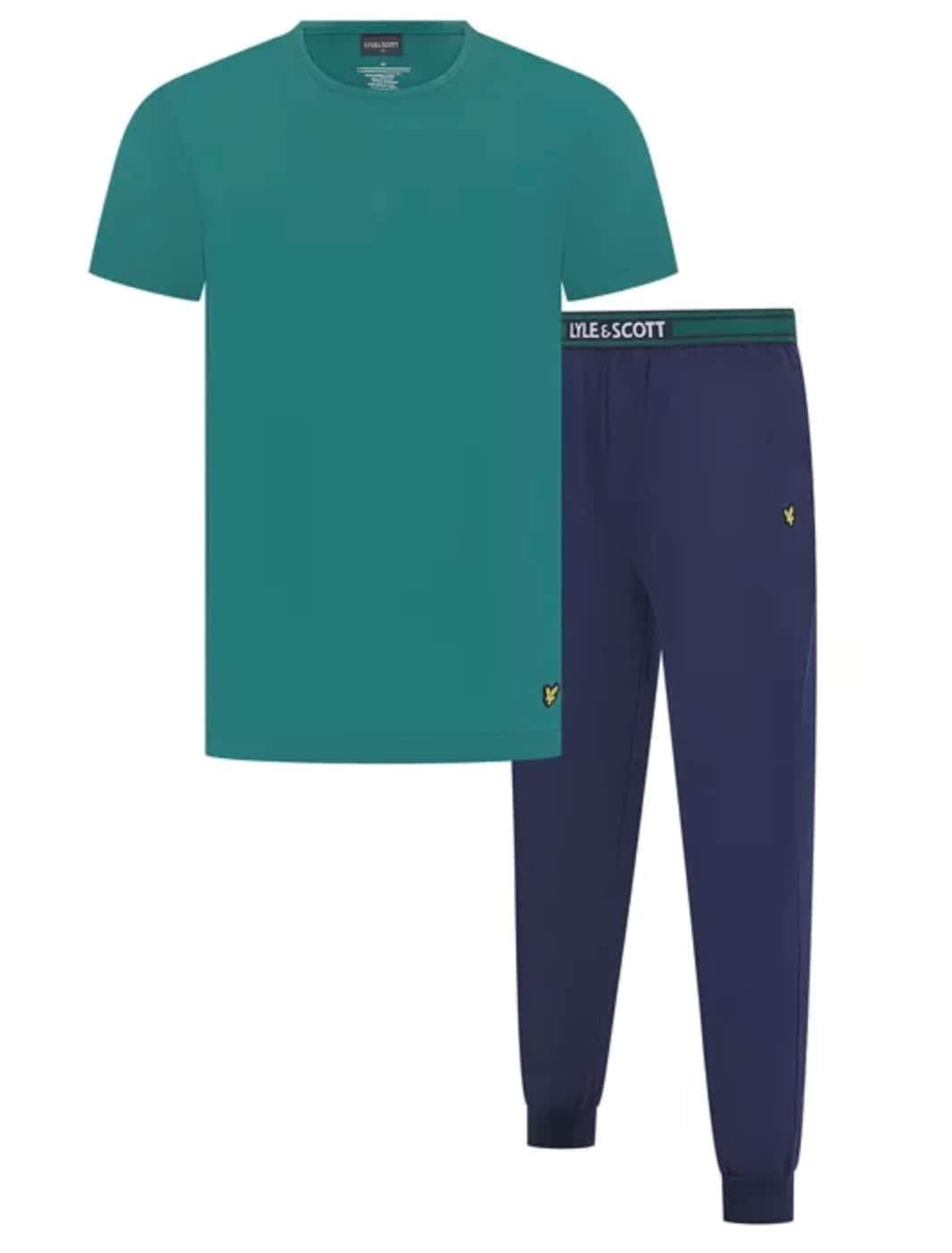 Lyle & Scott Mens Pyjamas Loungewear Cash Bayberry/Peacoat (UK, Alpha, XL, Regular, Regular, Bayberry/Peacoat)