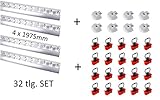 32 tlg. Starterset LOADCARE Starterset 4x2m Airlineschiene Zurrschiene blank halbrund gebohrt + Endkappen + Fittinge