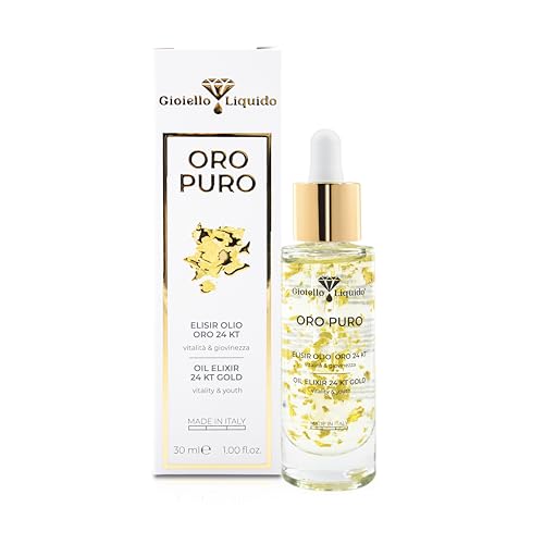 Gioiello Liquido Elixir with 24 Kt Gold Oils, Anti-dark spots Face and Body, 7 Concentrated Oils, Vitamin E