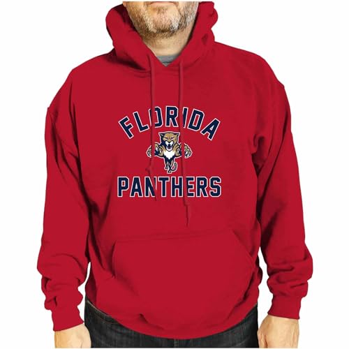Wright & Ditson Adult NHL Gameday Hooded Sweatshirt - Officially Licensed - Fleece Hockey Pullover - Unisex Hoodie (Florida Panthers - Red, X-Large)