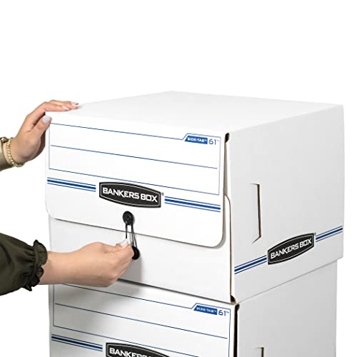 Bankers Box Side-Tab Drop Front Storage Boxes, Standard Set-Up, String And Button, Letter, 15 1/4 X 13 1/2 X 10 3/4 Inches, Case Of 12 (00061) #TOP4
