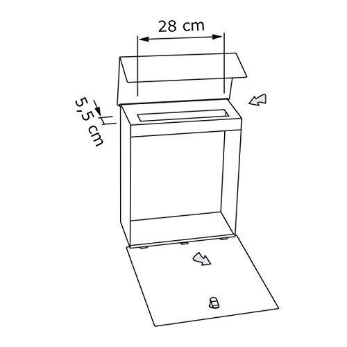 Brievenbus design muurbrievenbus Alto grijs metallic/roestvrij staal - Bravios - Afbeelding 6