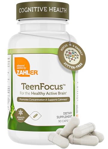 Zahler TeenFocus, Advanced Formula for Improved Focus & Concentration, Certified Kosher, 90 Capsules