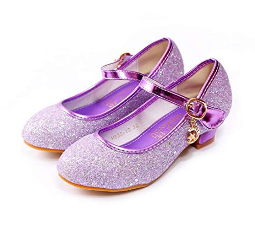 Girls Glitter Mary Jane Low Heel Princess Flower Wedding Party Dress Pump Shoes(Toddler/Little Kid)2