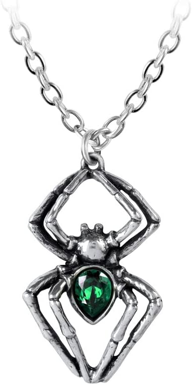 Gothic Emerald Spiderling Pendant