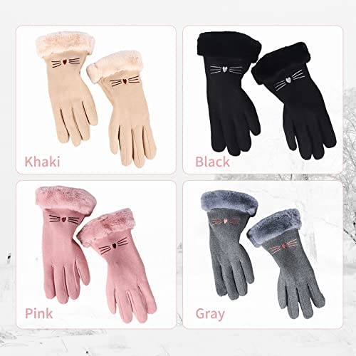 Yuventoo Luvas femininas de inverno Luvas de tela sensível ao toque Luvas de esqui à prova de vento