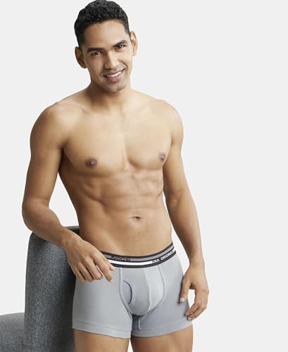 Image of Jockey UI22 Men Super Combed Cotton Rib Trunk with Ultrasoft Waistband