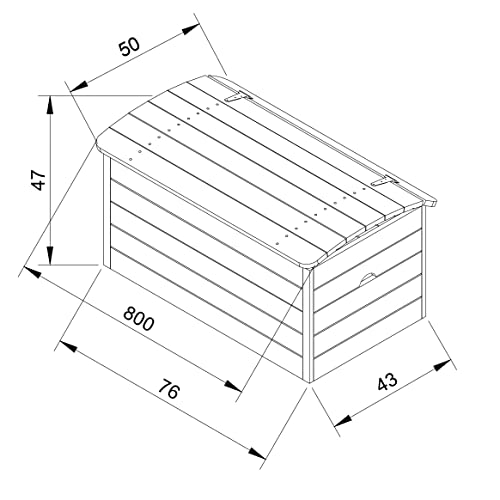 TIMBELA Holzkiste Mit Deckel - Holz Spielzeugkiste Mit Deckel - Aufbewahrungsbox Garten 80 x 50 x H47 cm – Spielzeug Truhe mit Deckel für Innen und Außen Verwendbar M034-1