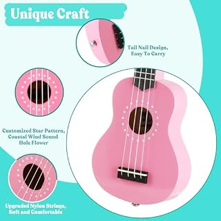 Soprano Ukulele for Beginner Kids with Gig Bag 21 Inch Uke for Starter Hawaiian Soprano Ukelele Polishing Adults Basswood 21 Inch uke bundle with Strap Picks Songbook Cleaning Cloth (Pink) - Les Beatles, Paul McCartney, John Lennon, RIngo Starr, George Harrison Soprano Ukulele for Beginner Kids with Gig Bag 21 Inch Uke for Starter Hawaiian Soprano Ukelele Polishing Adults Basswood 21 Inch uke bundle with Strap Picks Songbook Cleaning Cloth (Pink) – Image 5