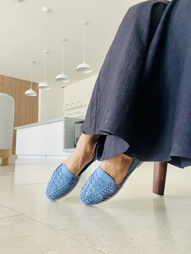 Image of Macarena Collection Leather Sandals for Women | Handmade Mexican Huarache | Woven Slip-On Shoes with Cushioned Insole | Artisan Crafted Genuine Leather