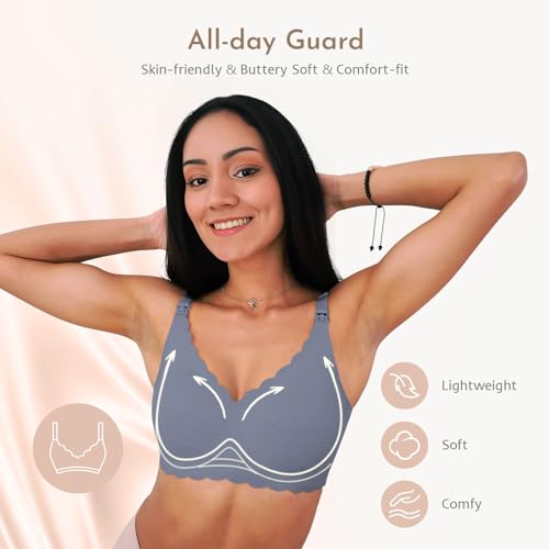 Image of Nursing Bras for Breastfeeding, Seamless Ultra Comfort Maternity Bra, Natural Shape Pregnancy Bras for Women