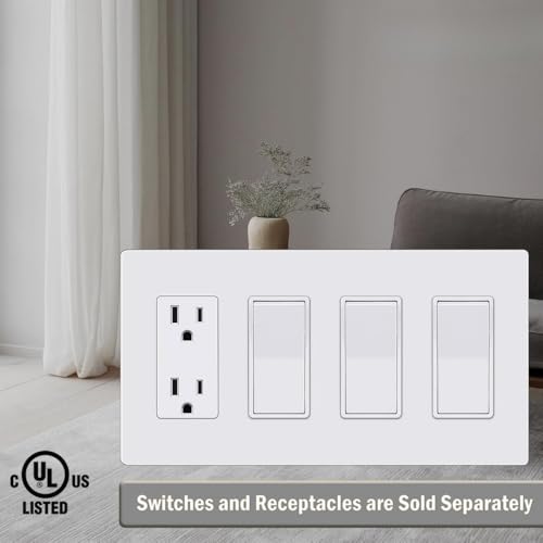 Placa de pared sin tornillos blanca de 4 puertos atornillada de policarbonato 6