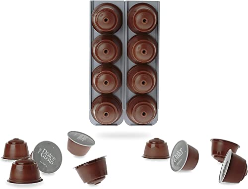 R&R SHOP - Porte-capsules pour Nescafè Dolce Gusto, à coller sur n'importe quelle surface, avec adhésifs 3M, 4 capsules chacune - Lot de 2
