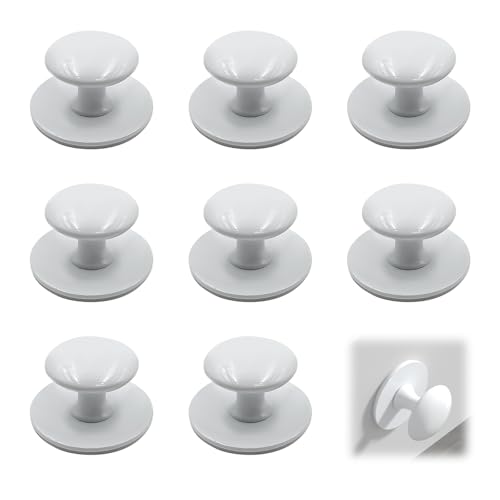 INNAL 8 Piezas Pomos Autoadhesivos Instantáneos Pomos Adhesivos para Armarios Blanco Perillas de Cocina Autoadhesivas Tiradores ádhesivos Pequeños para Cajones Ventanas