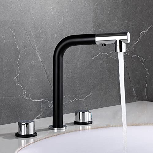 Robinet de salle de bain à trois trous mélangeur fendu eau chaude et froide