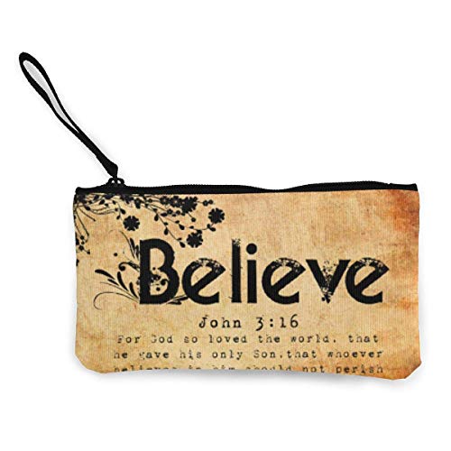 Preisvergleich Produktbild Niedliche Leinwand Kupplung Bibelverse über glauben an Gott Geldbörsen Brieftasche Geld Cash Bag Make-up Tasche Handytasche Mäppchen