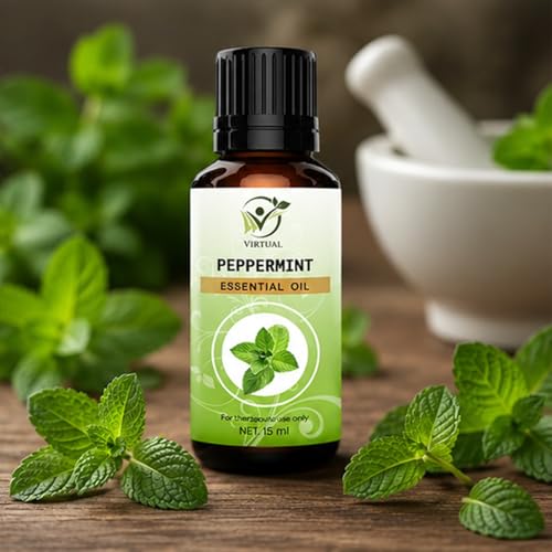 Image of VIRTUAL Peppermint Essential Oil 15ml Pure Aromatherapy Essential Oil for Diffuser Massage Spa Relaxation Home Fragrance and Wellness