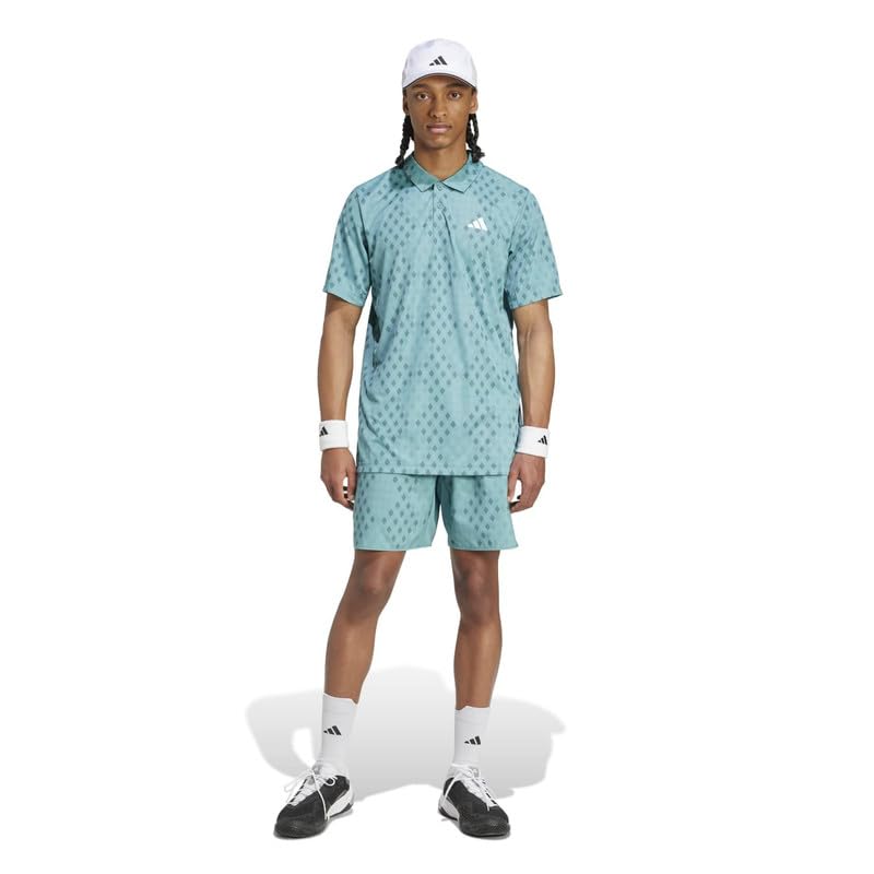 Image of adidas Men'S Polo Shirts | Club Graph Polo | Turquoise |