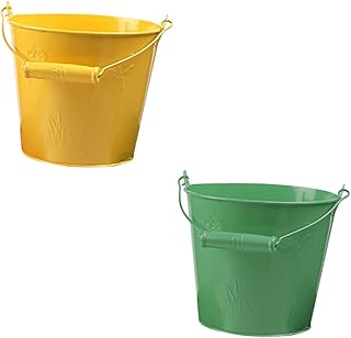 jojofuny 2pcs Beach Bucket Jarrones Decorativos Toys Silicone Toys Beach Pail Water Tinplate Bucket Toys Bucket Toy for Kid Children Sand Bucket Water Bucket Playthings Miniature
