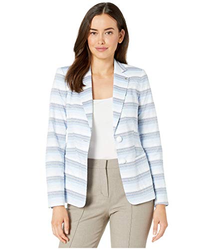 Tommy Hilfiger Notch Collar Two-Button Stripe Jacket Denim Multi 8