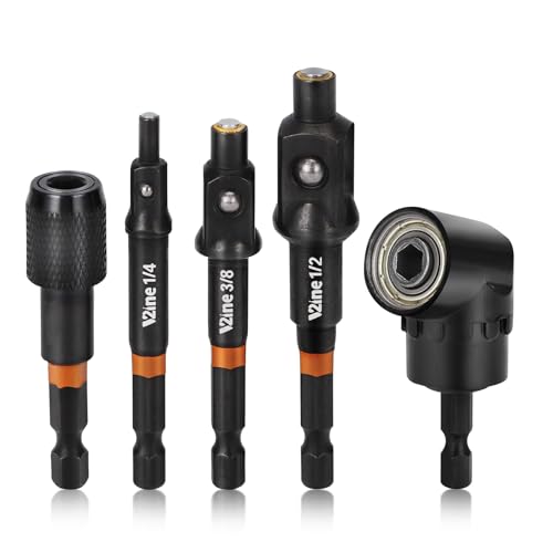 V2ine Magnetic Impact Driver Adapter Set: 3PCS Magnetic Extension Drill Socket Adapter 1/4 3/8 1/2