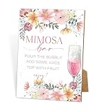 Segno floreale Mimosa Bar, Decorazioni per doccia nuziale, decorazioni per doccia nuziale, insegna bollente bar, forniture per bar mimosa, per matrimonio, fidanzamento, festa di compleanno, addio al