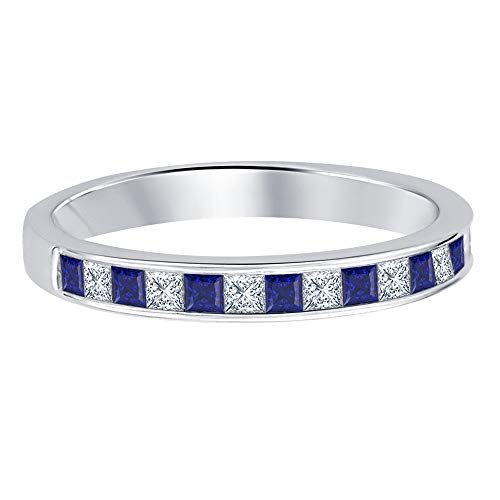 Princess Cut Gemstone 14k White Gold Plated Engagement Wedding Band Ring for Women's2