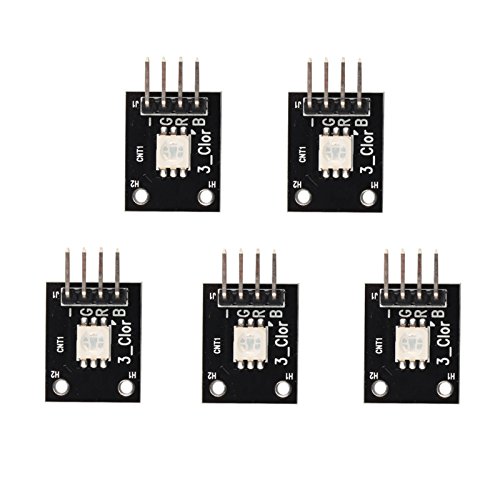 HALJIA 5pcs SMD LED Board Module KY-009 3 Colour RGB LED DC 5V Compatible with Arduino AVR PIC