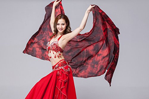 Women's 100% Silk Belly Dance Veils and Scarf Colors 98.4 * 43.3inch3