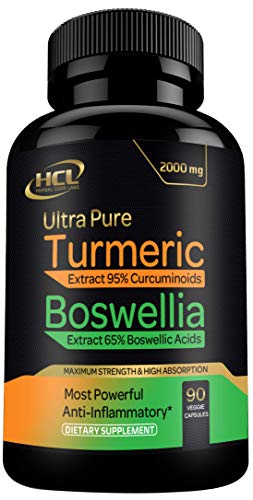 Turmeric Boswellia Extract Supplement – Strong Natural Pain Relief & Joint Support Pills