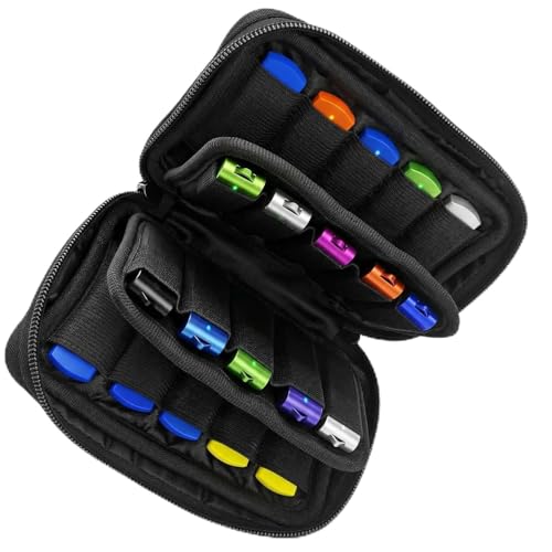 QWORK® Étui de Rangement pour 20 Clés USB avec Étiquettes d'Identification – pour Bureau, Voyage et École, Noir