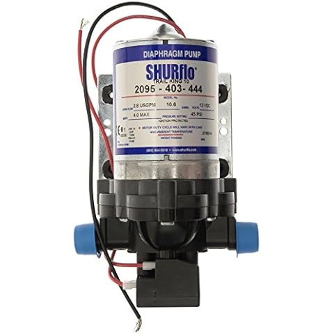 Shurflo 2095-403-444 Trail King 10 Water Pump-12V/45psi-Silver, Silver, 45 PSI Cover