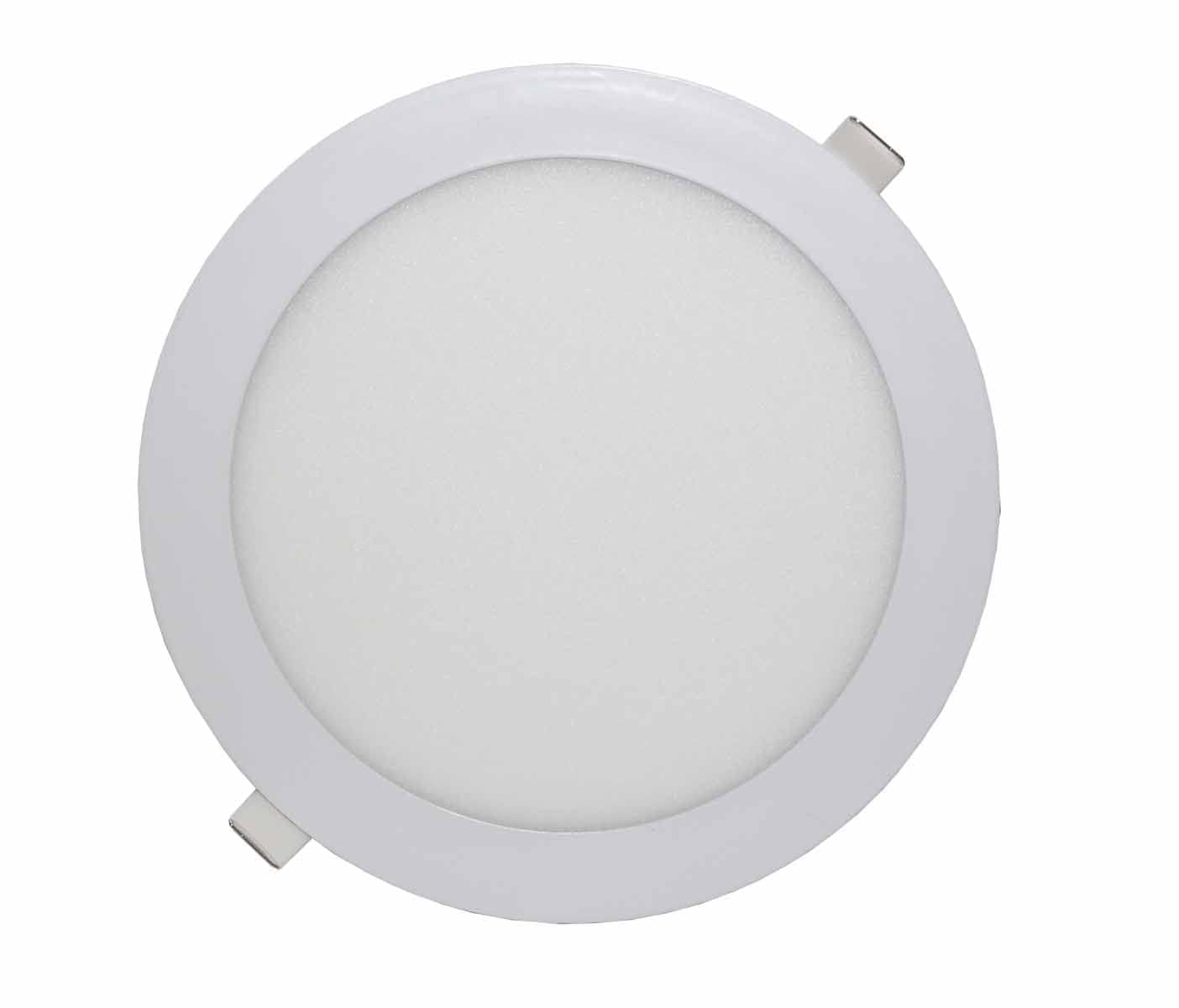 LOWENERGIE 18w LED Round Ceiling Panel Light White Recessed Down Lighting, 225mm Dia, 150w Halogen Equivalent (4000k x 8)