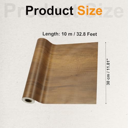 Image of PATIKIL Wood Grain Tape 12 inch x 32 ft, Self-Adhesive Wood Texture Repair Tape Realistic Wooden Effect Patch for Furniture Cabinets Floor Walls, Grain