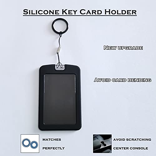 Tandrive 2Pcs Silicone Key Card Holder Case Compatible With Tesla Model 3 And Model Y，Key Protector Cover Accessories, Black And Pink #TOP1