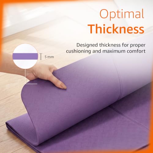 Image of Amazon Basics Portable Folding TPE Yoga Mat with Carry Bag | 5 mm Thick | Anti-Slip Grippy Surface | Foldable & Travel-Friendly Design | Lightweight Exercise Mat for Yoga, Pilates, Gym & Home Workouts | 180 x 60 cm