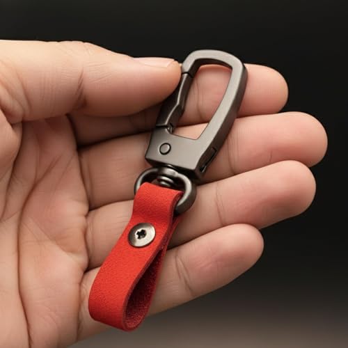 Image of THE MEN THING - Stylish Multicolor Stainless Steel Keychain for Men & Boys (FORGECLIP RED)