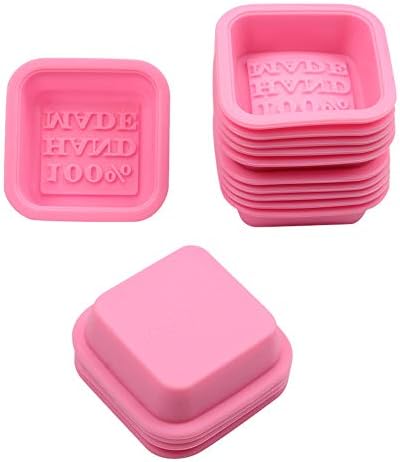 COOKNBAKE Silicone Mould for 100% Handmade Soap Mould DIY Soap Mould Craft Art Soap Making Moulds Square Shape Set of 15